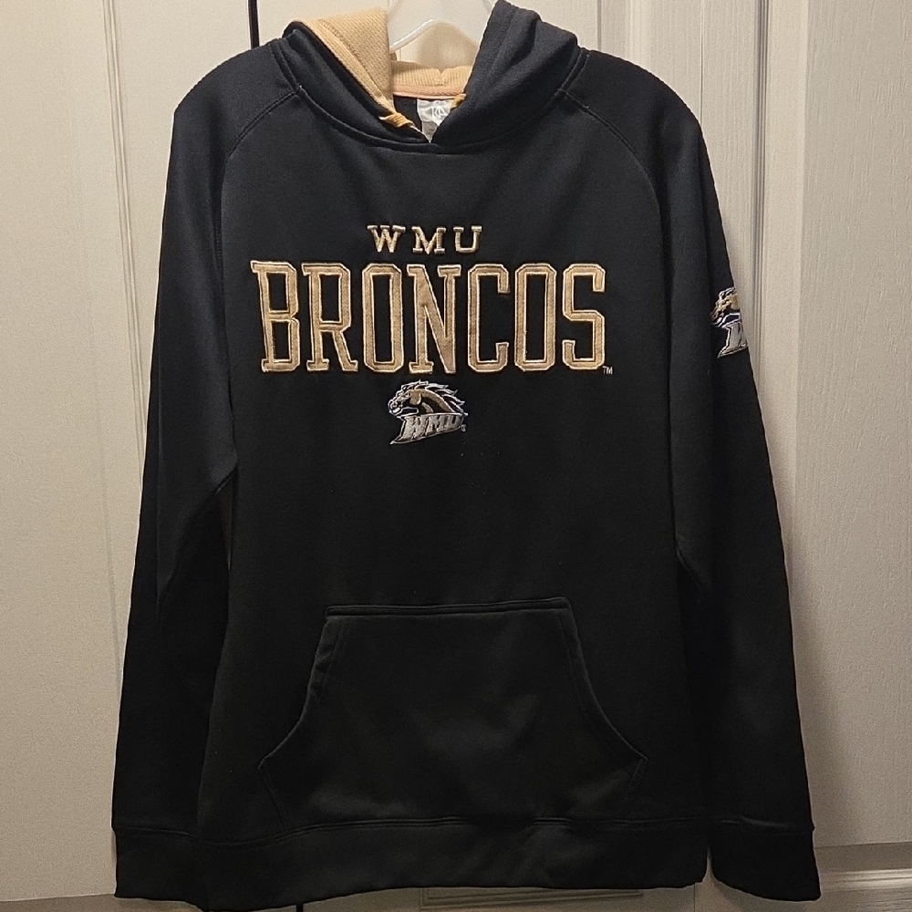Knights Apparel WMU Broncos Black and Gold Pullover Hoodie